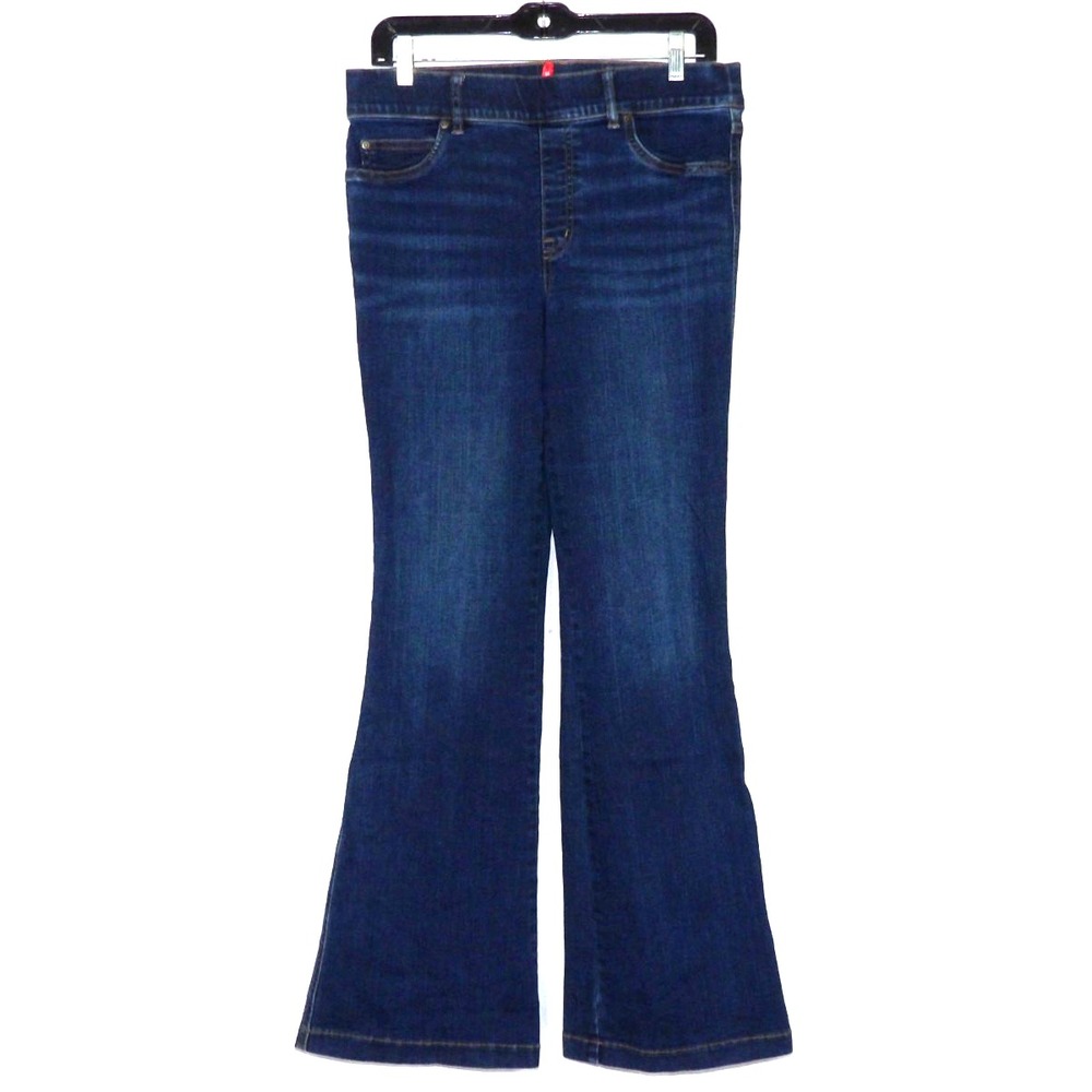 SPANX Pull On Stretch Mid-Rise Boot FLARE Denim Jeans Women's Large (30 X 32)